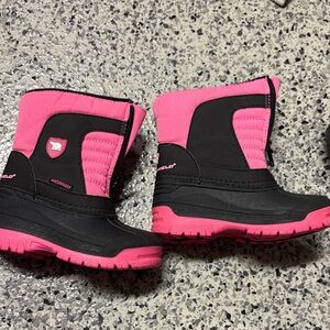 Waterproof Pink and Black Kids Boots
